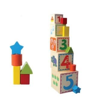 Numbers and Shapes Stacking Blocks - Wooden