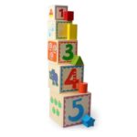 Numbers and Shapes Stacking Blocks - Wooden Educational Toy