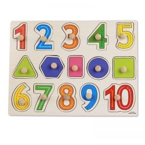 Peg Puzzle Number 1-10 with shapes