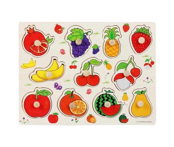 Peg Knob Puzzle - Fruits