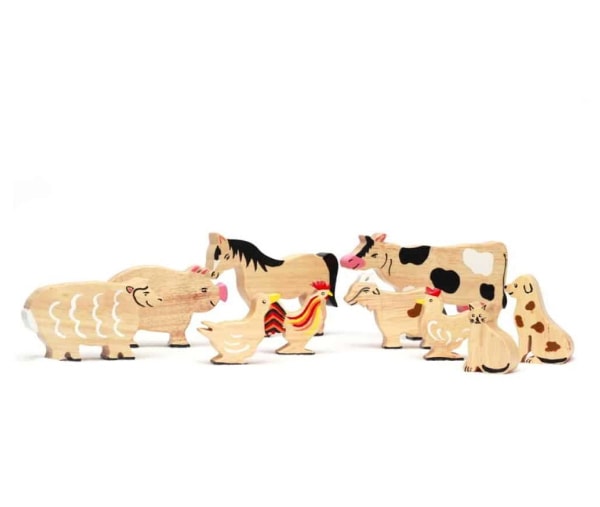 Wooden Farm Animals Set - Made in Sri Lanka