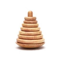 Wooden Ring Tower – 7 Rings - Wood Finish