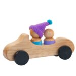 Peg People in a Car - Handmade Wooden Toy