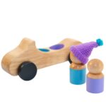 Peg People in a Car - Wooden Toy