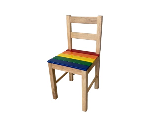 Nursery Chair - Rainbow Colors - Preschool Wooden Chair