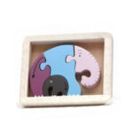 Elphant Puzzle - 4 Pieces Toddler Version - Blue - Purple