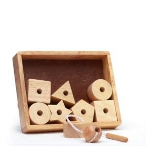 Threading Beads -Cognitive Wooden Toy- Wood- finish
