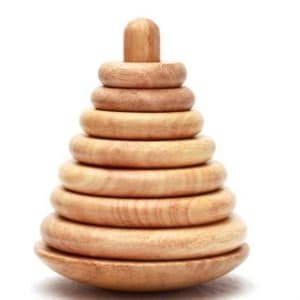 Wooden Ring Tower - Wood Finish