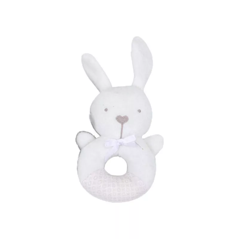 White Bunny - Rattle Toys - Cloth Toys for Kids