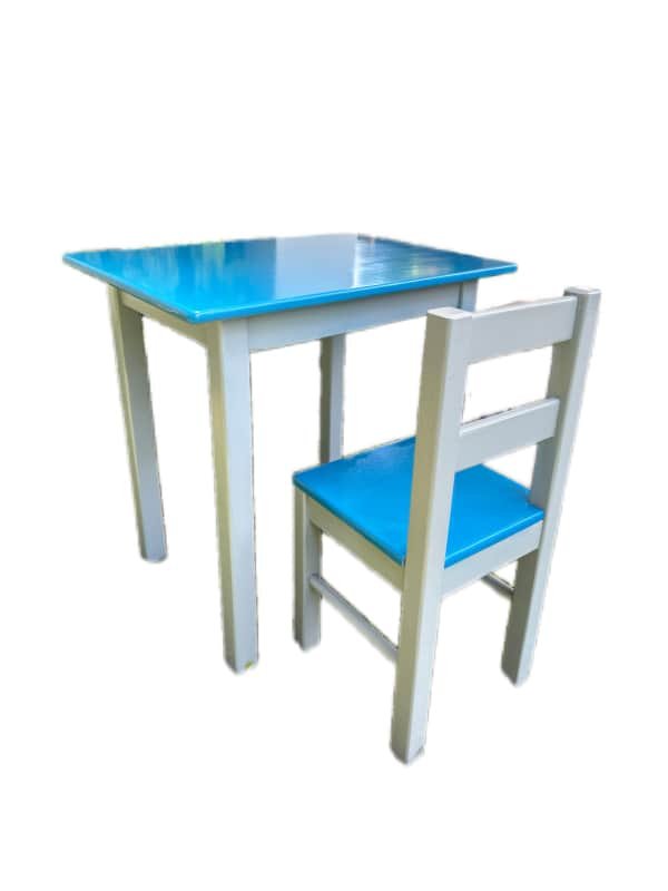 Kinder Kids Table and Chair Set - Blue and Grey