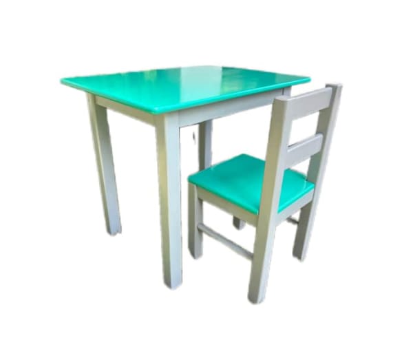 Kinder Kids Table and Chair Set - Green and Grey