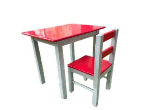 Kinder Kids Table and Chair Set - Red and Grey