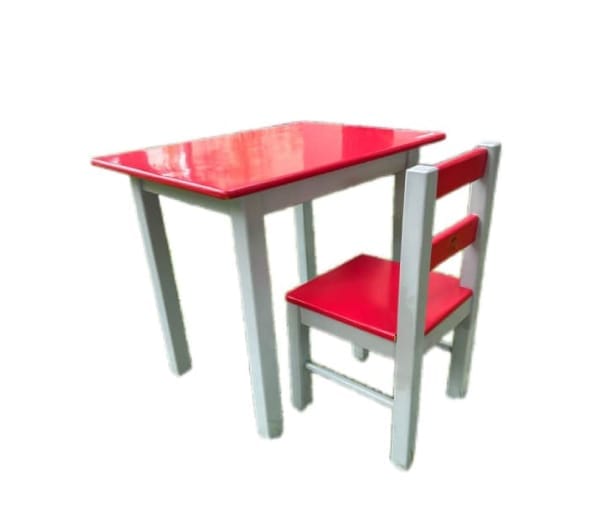 Kinder Kids Table and Chair Set - Red and Grey