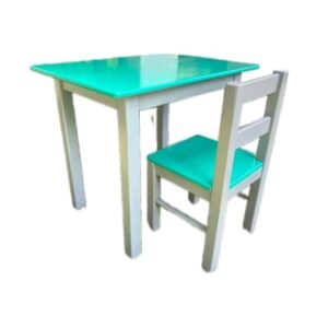 Kinder Kids Wooden Table and Chair Set - Green and Grey