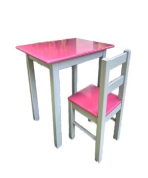 Kinder Kids Table and Chair Set - Pink and Grey