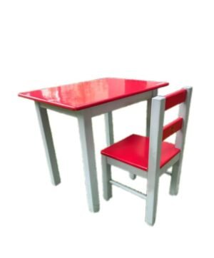 Kinder Kids Table and Chair Set - Red and Grey