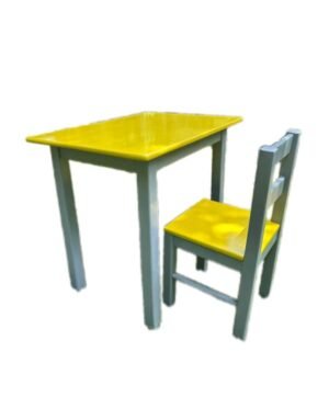 Kinder Kids Table and Chair Set - Yellow and Grey