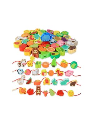 40 Pcs Wooden Threading Beads